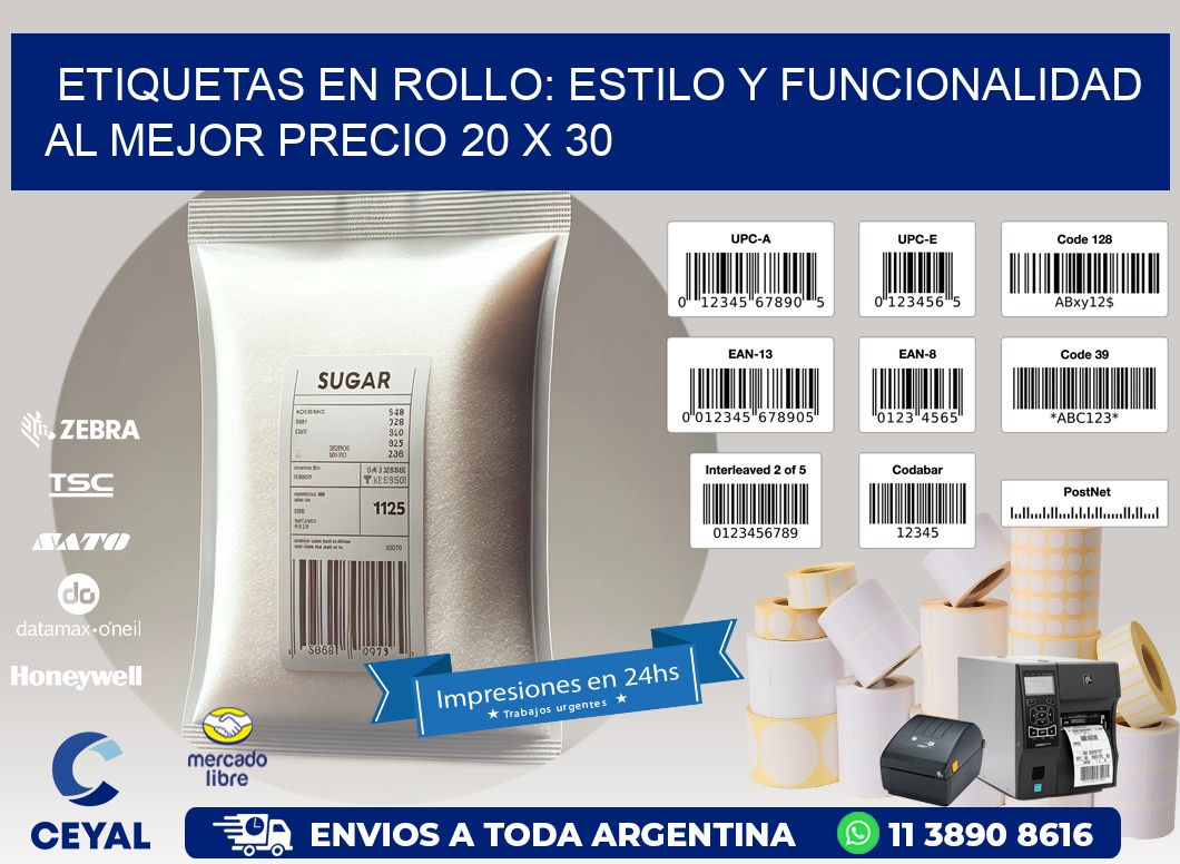 Etiquetas en Rollo: Estilo y Funcionalidad al Mejor Precio 20 x 30