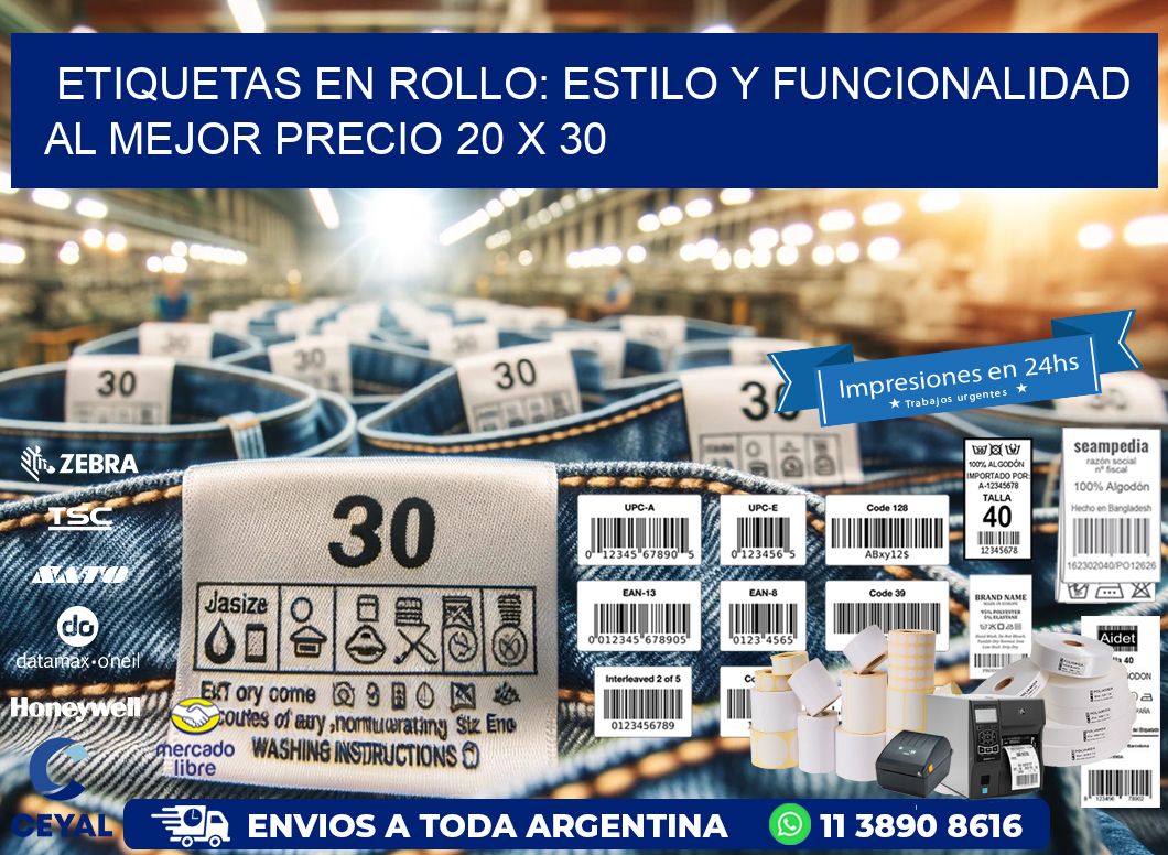 Etiquetas en Rollo: Estilo y Funcionalidad al Mejor Precio 20 x 30