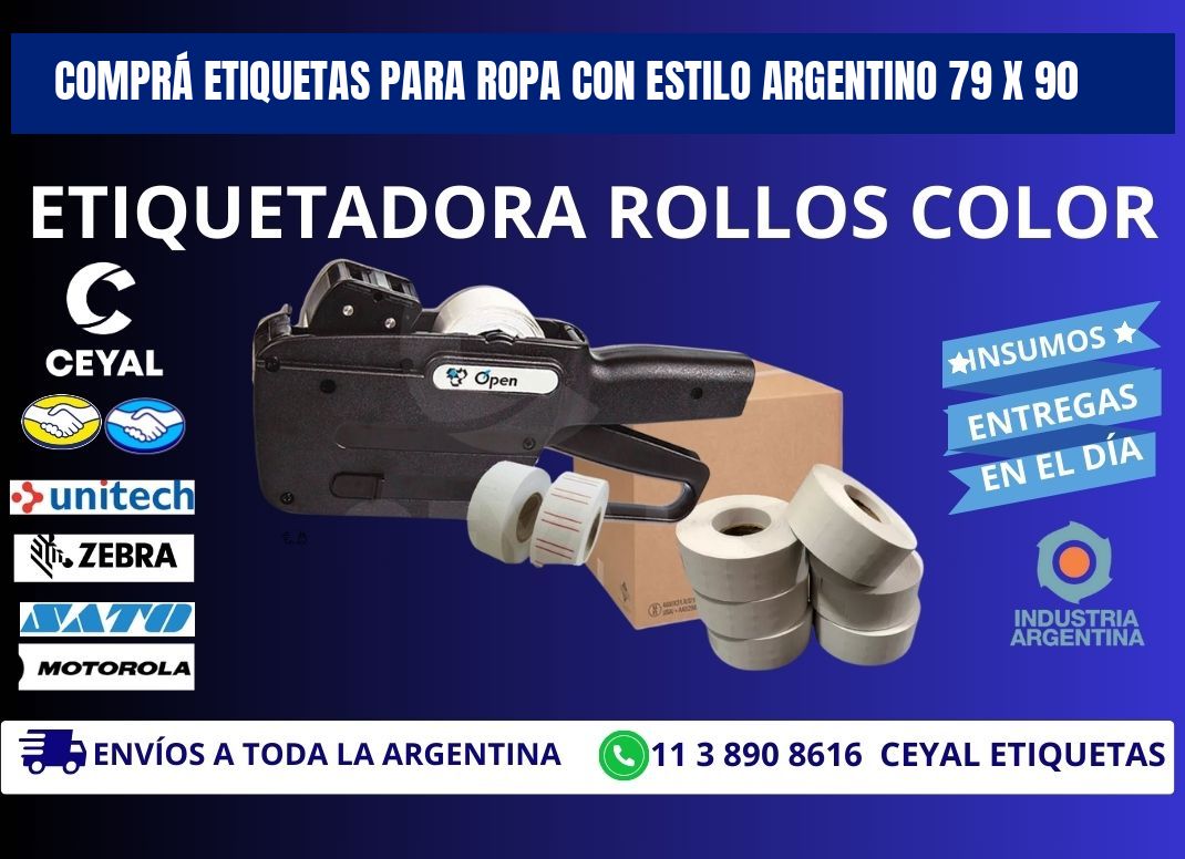 COMPRÁ ETIQUETAS PARA ROPA CON ESTILO ARGENTINO 79 x 90