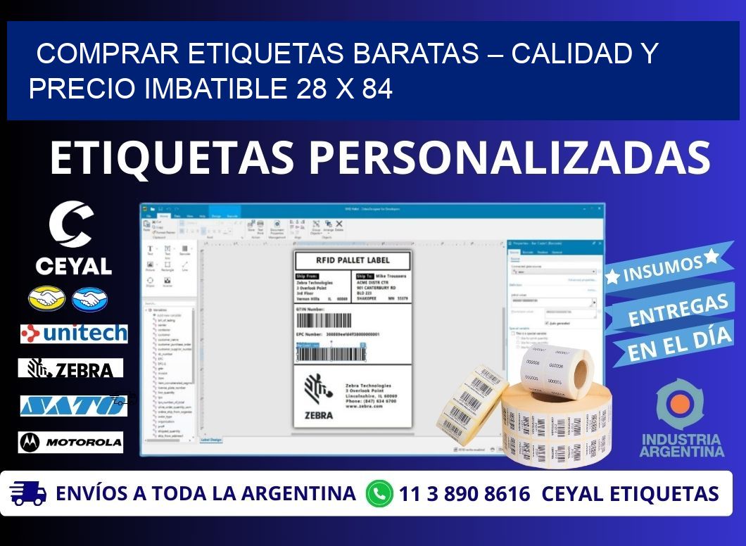 COMPRAR ETIQUETAS BARATAS – CALIDAD Y PRECIO IMBATIBLE 28 x 84