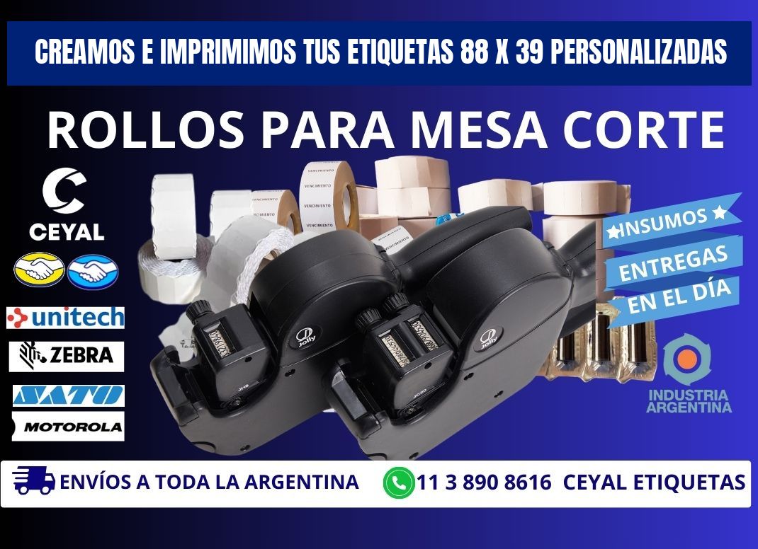 Creamos e Imprimimos tus Etiquetas 88 x 39 Personalizadas