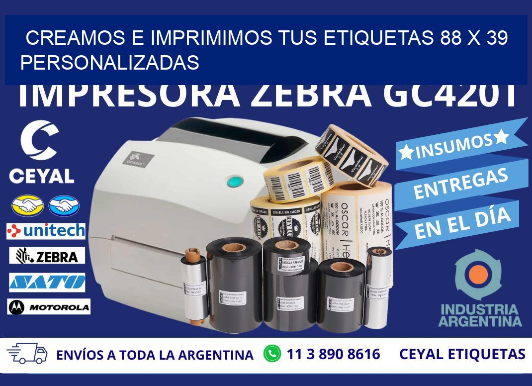 Creamos e Imprimimos tus Etiquetas 88 x 39 Personalizadas