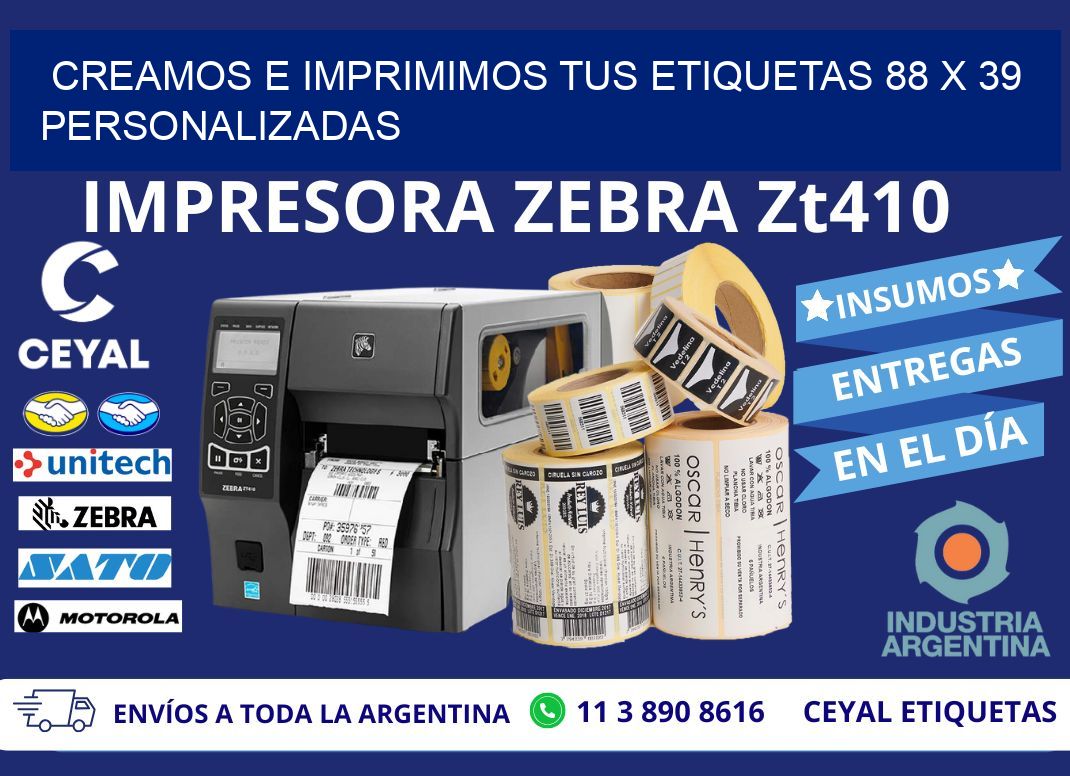 Creamos e Imprimimos tus Etiquetas 88 x 39 Personalizadas