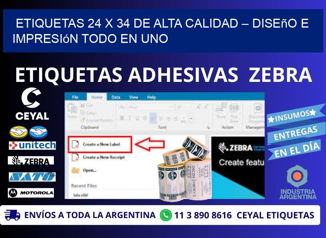 Etiquetas 24 x 34 de Alta Calidad – Diseño e Impresión Todo en Uno