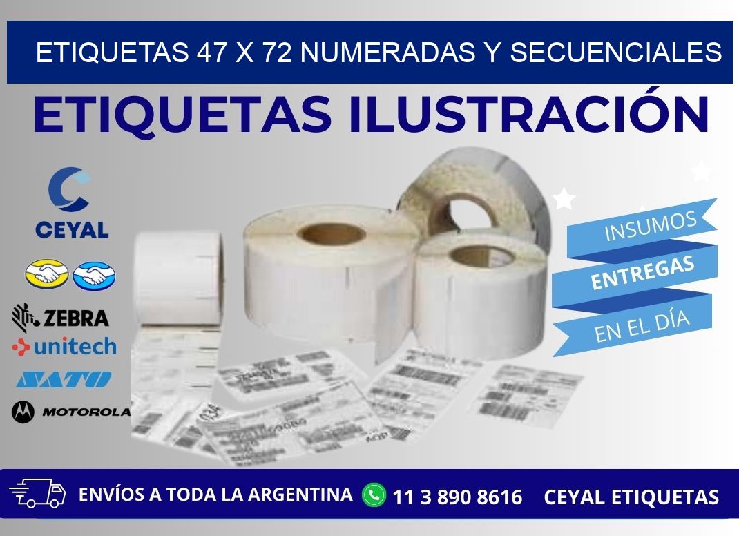 Etiquetas 47 x 72 Numeradas y Secuenciales