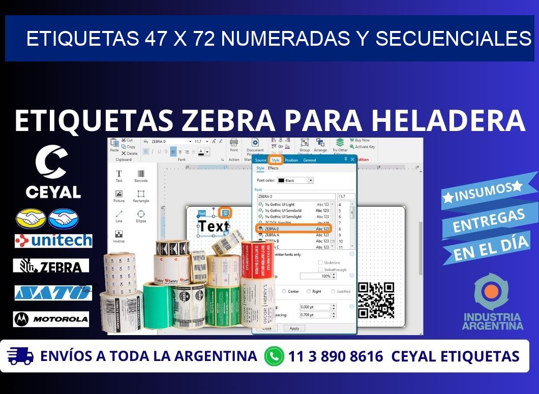 Etiquetas 47 x 72 Numeradas y Secuenciales