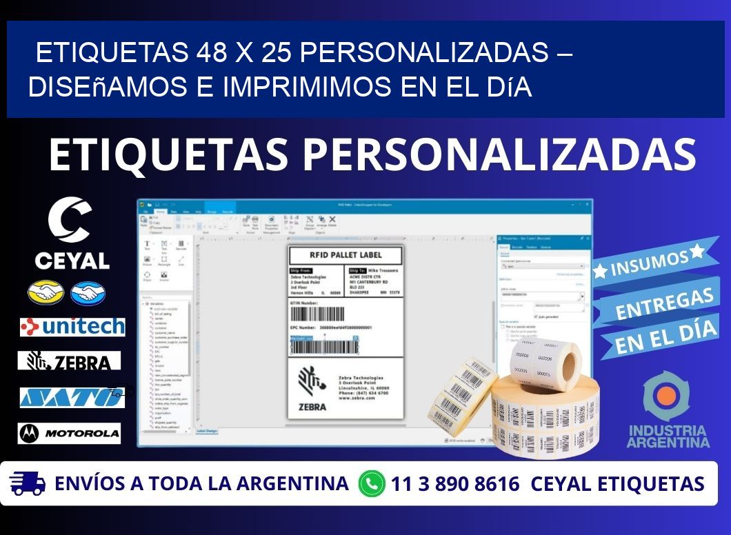 Etiquetas 48 x 25 Personalizadas – Diseñamos e Imprimimos en el Día