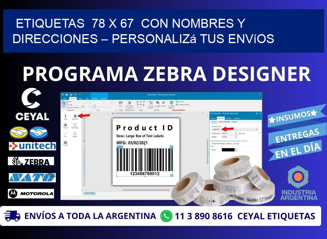 Etiquetas  78 x 67  con Nombres y Direcciones – Personalizá tus Envíos