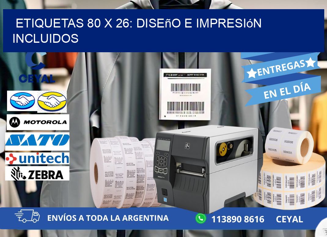 Etiquetas 80 x 26: Diseño e Impresión Incluidos