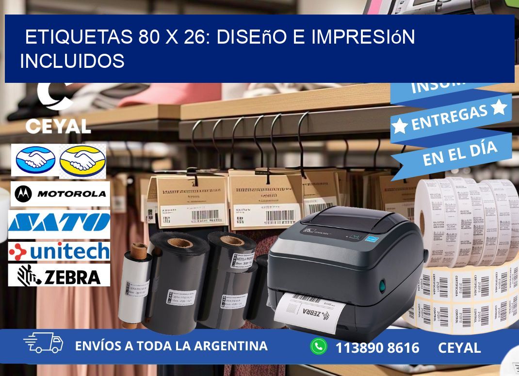 Etiquetas 80 x 26: Diseño e Impresión Incluidos