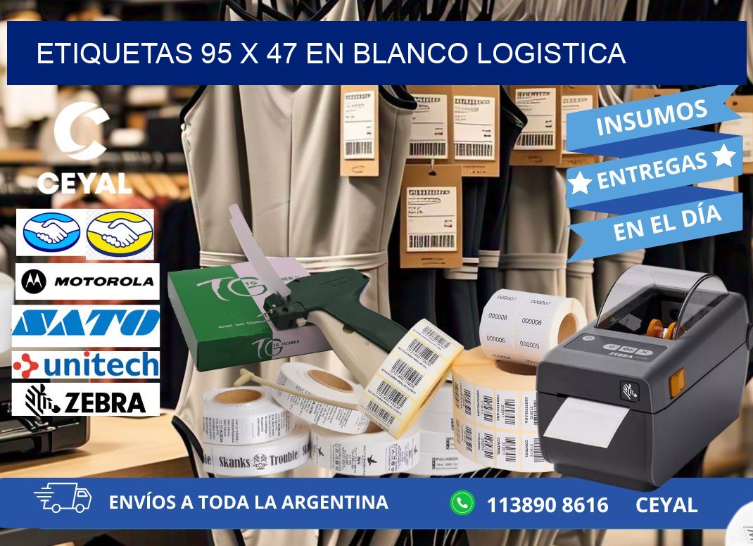 Etiquetas 95 x 47 en blanco logistica