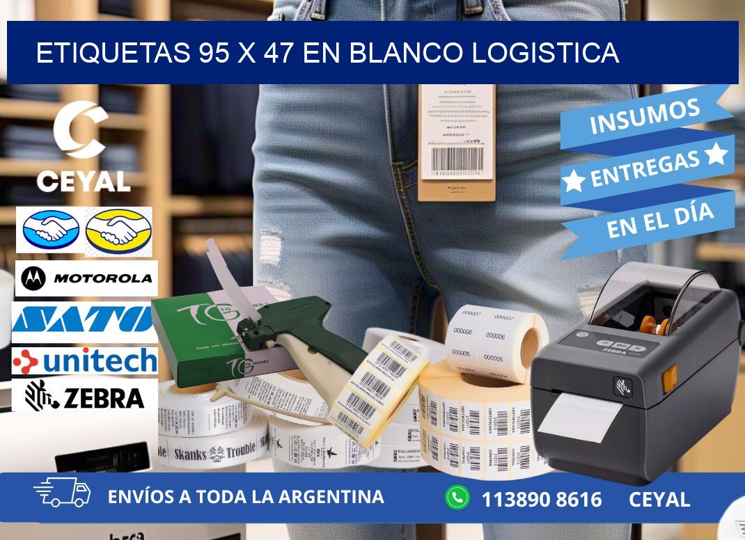 Etiquetas 95 x 47 en blanco logistica