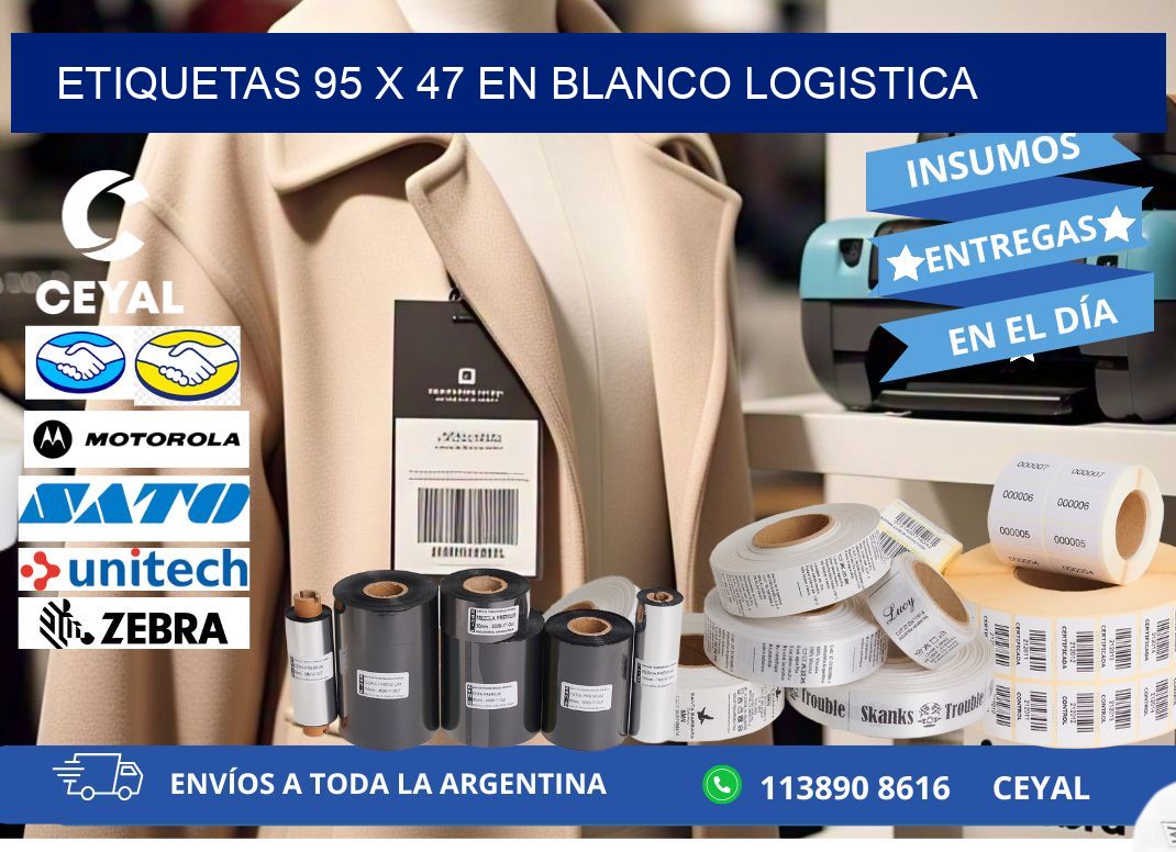 Etiquetas 95 x 47 en blanco logistica