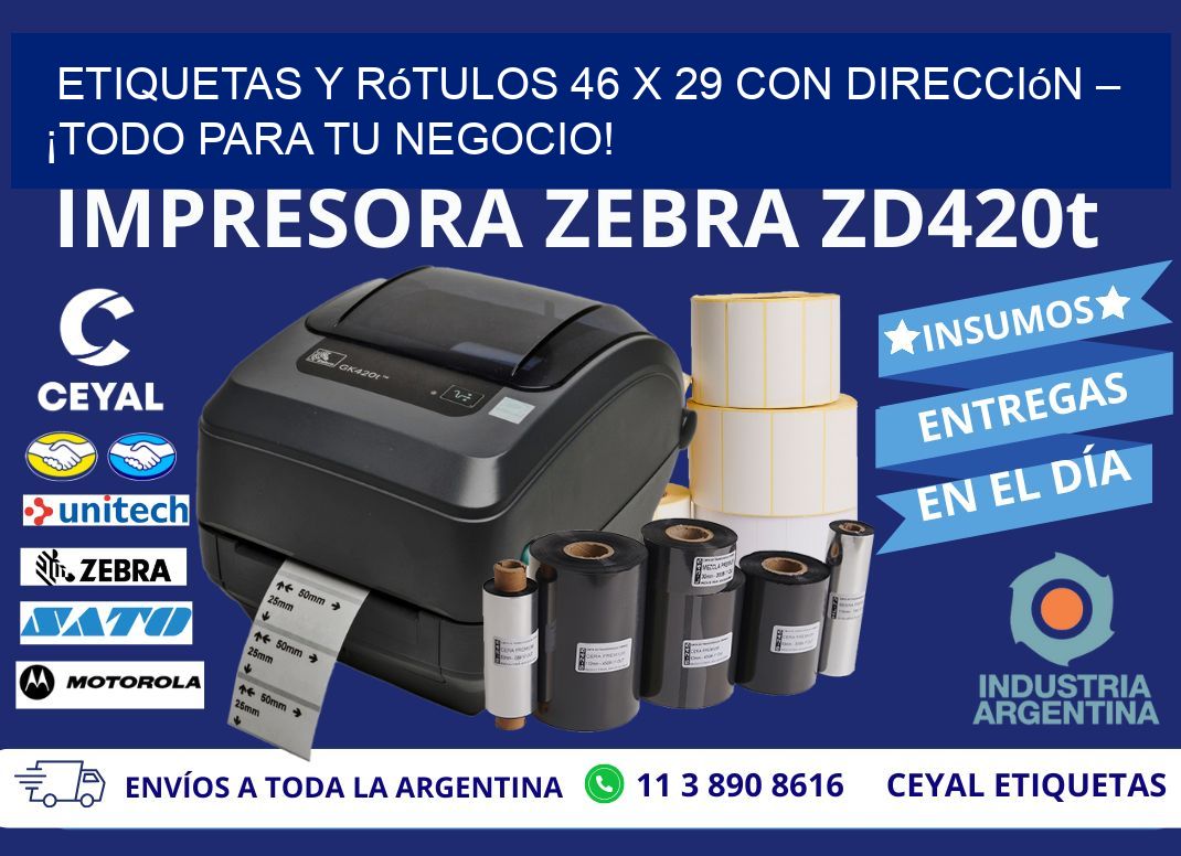 Etiquetas y Rótulos 46 x 29 con Dirección – ¡Todo para tu Negocio!