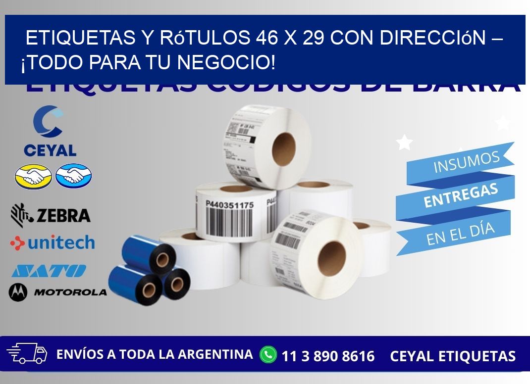 Etiquetas y Rótulos 46 x 29 con Dirección – ¡Todo para tu Negocio!