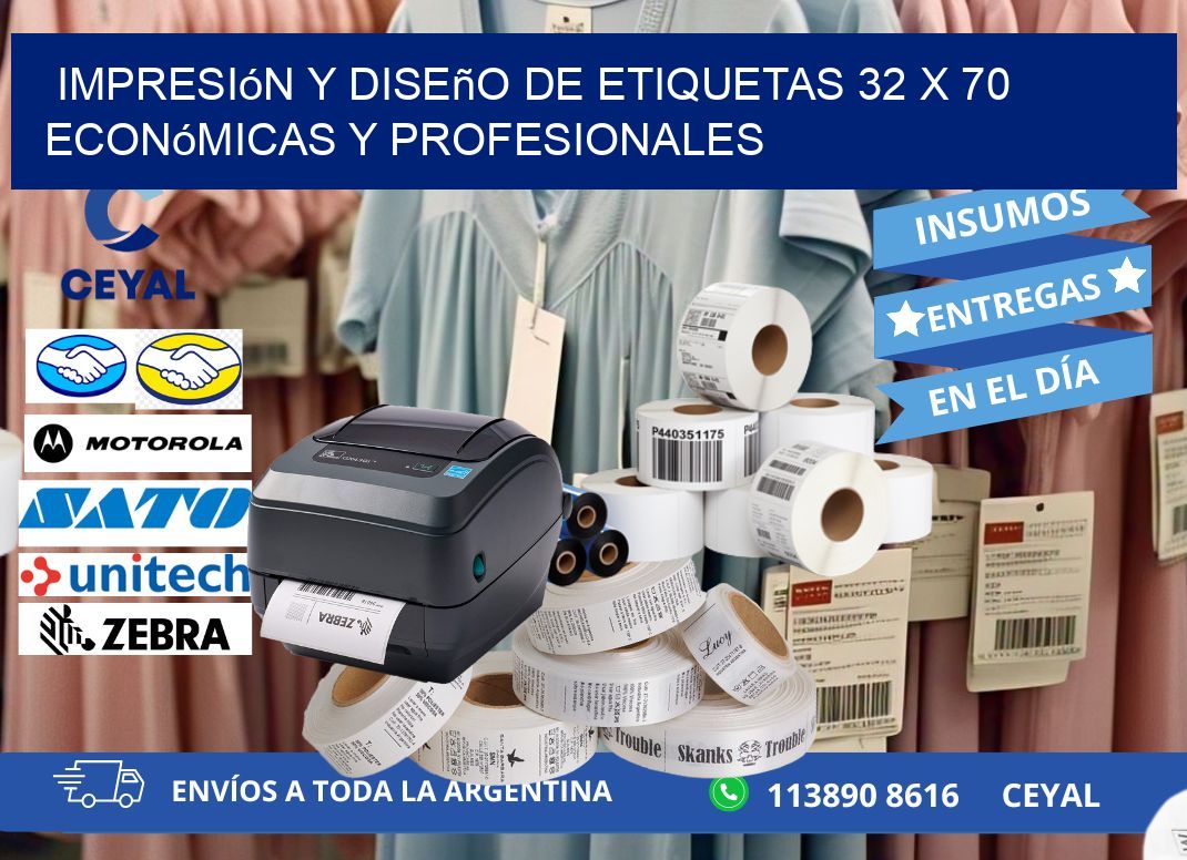 Impresión y Diseño de Etiquetas 32 x 70 Económicas y Profesionales