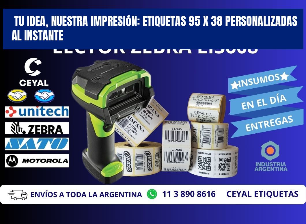 Tu Idea, Nuestra Impresión: Etiquetas 95 x 38 Personalizadas al Instante